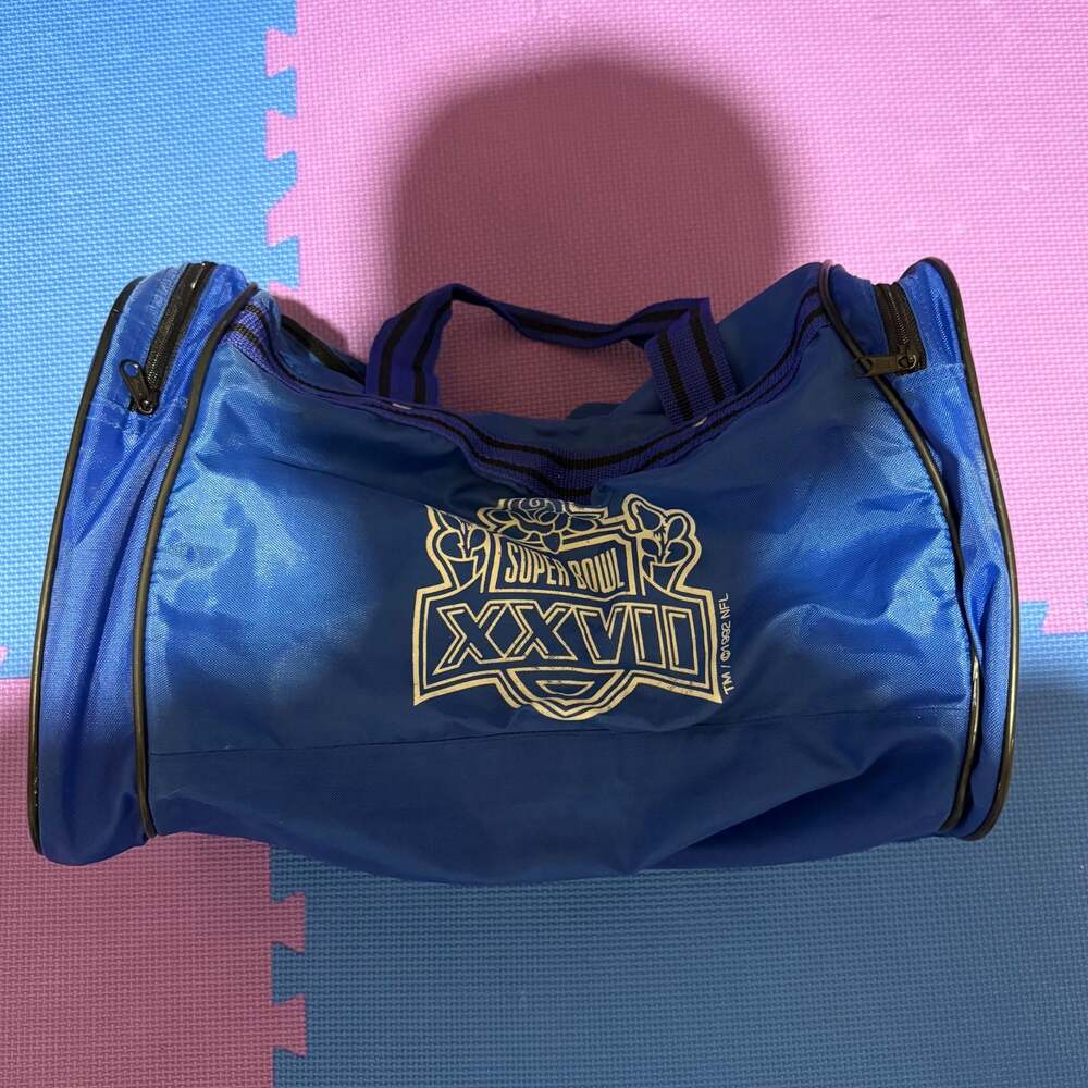 Vintage 1992 Super Bowl XXVII NFL Blue Duffle Bag